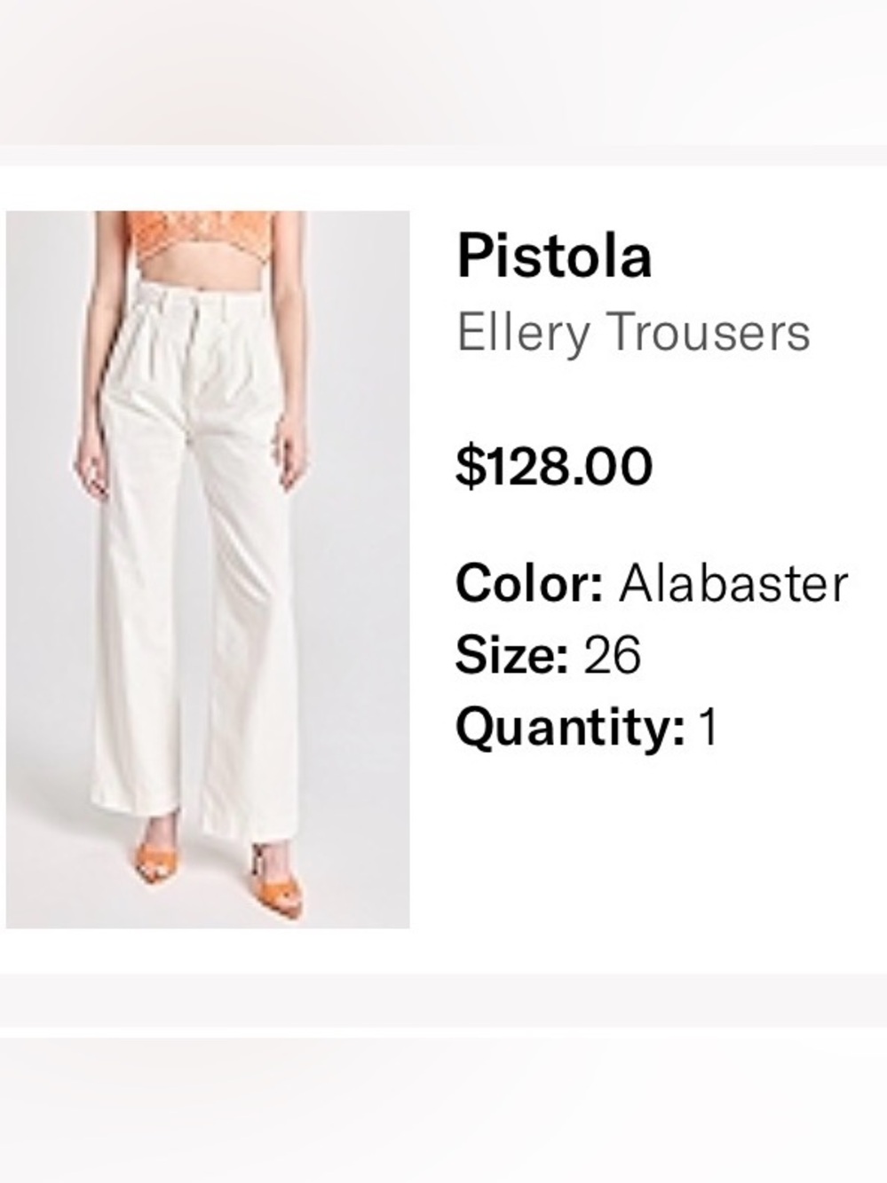 pistola Ellery White Wide-Leg Pants